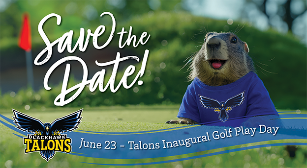 Talons Golf Outing image with a groundhog on a golf course